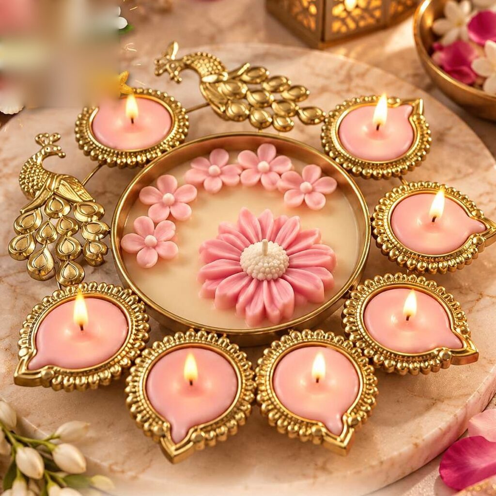 Royal Petal Diya Set candle
